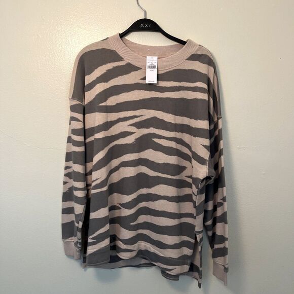 AMERICAN EAGLE OUTFITTERS Jegging Relaxed Fit Zebra Crewneck Sweatshirt- XS - Picture 1 of 8